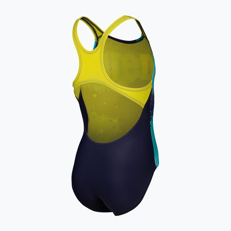 Dětské jednodílné plavky arena Light Tricks Swim Pro Back navy/soft green/multi 4