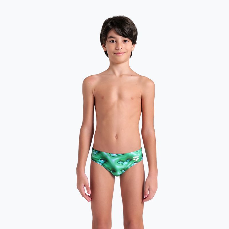 Dětské plavky arena Foam Swim Briefs black/soft green multi 5