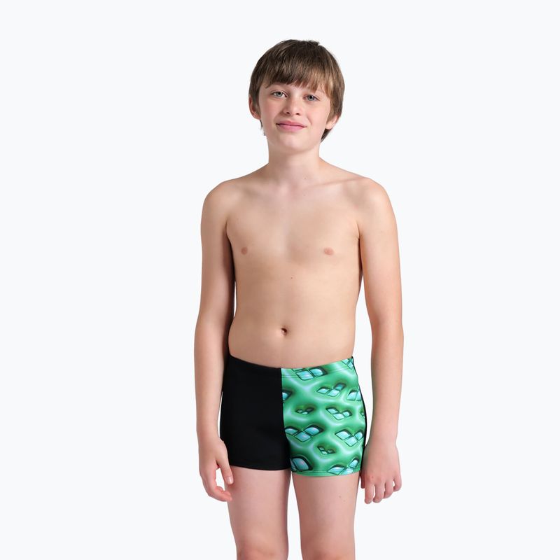 Dětské plavecké boxerky Arena Foam Swim Short black/soft green multi 5