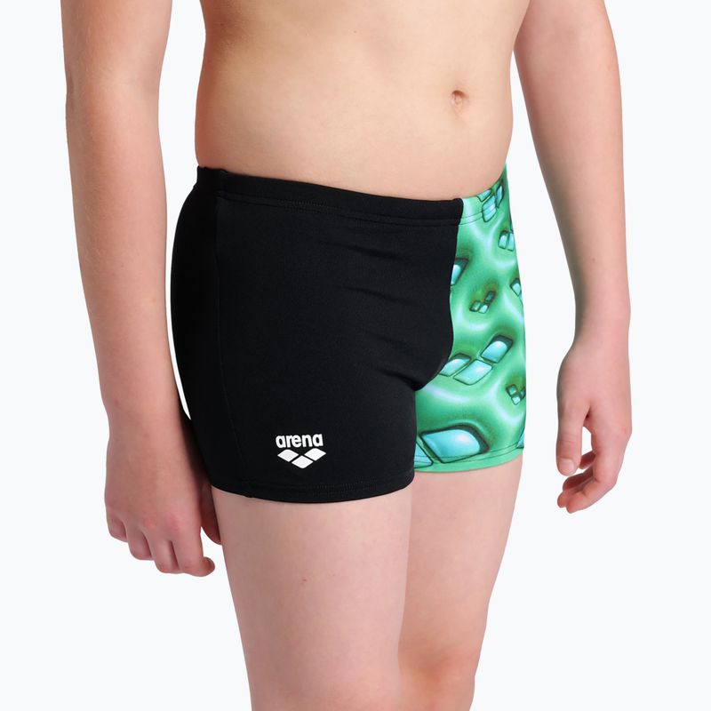 Dětské plavecké boxerky Arena Foam Swim Short black/soft green multi 8
