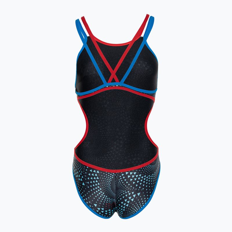 Dámské jednodílné plavky arena One Fireflow Double Cross blue river/red/black multi 2