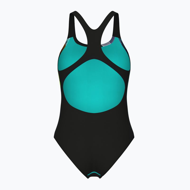 Dámské jednodílné plavky arena Water Fluids Swim Pro Back black multi/black 2