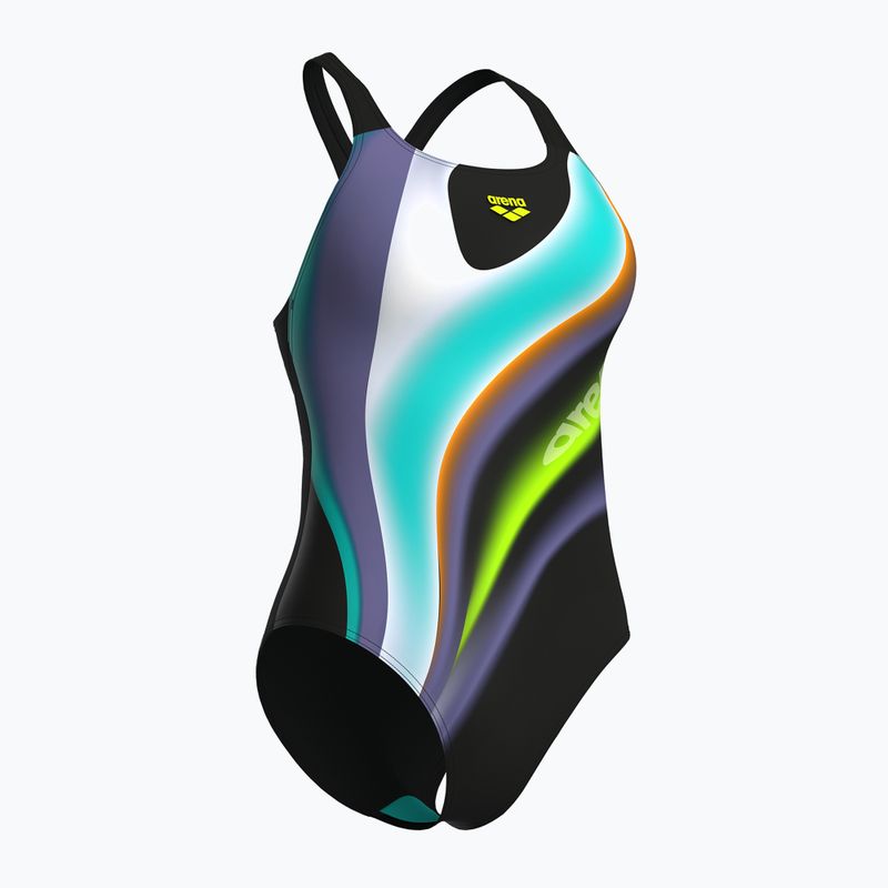 Dámské jednodílné plavky arena Water Fluids Swim Pro Back black multi/black 3