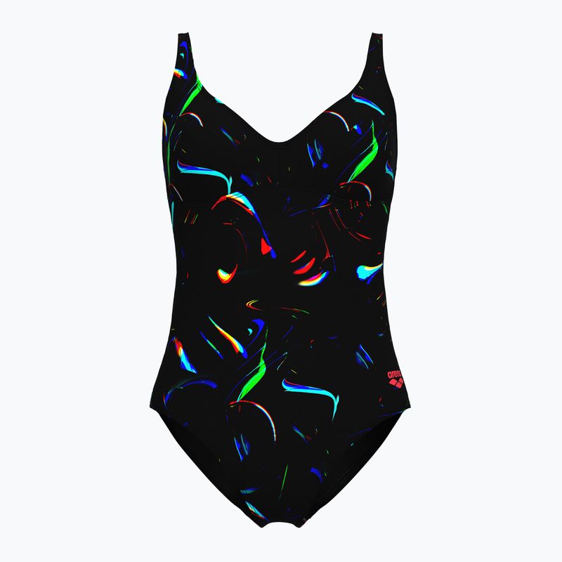 Dámské jednodílné plavky arena Abyss U Back multi black/black