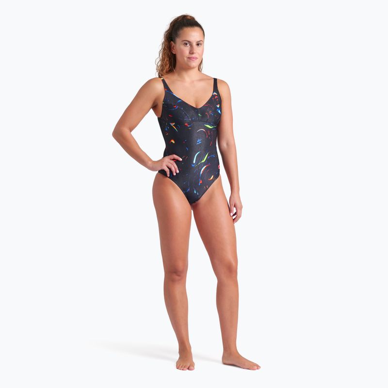 Dámské jednodílné plavky arena Abyss U Back multi black/black 6