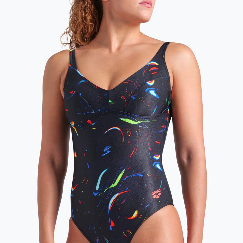 Dámské jednodílné plavky arena Abyss U Back multi black/black 8