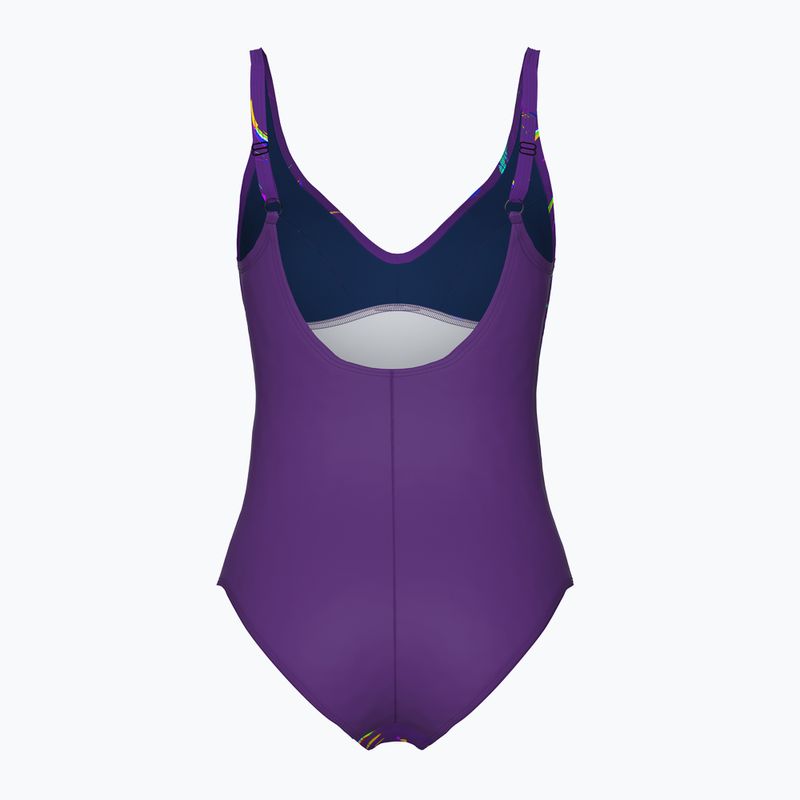 Dámské jednodílné plavky arena Abyss U Back multi plum/plum 2