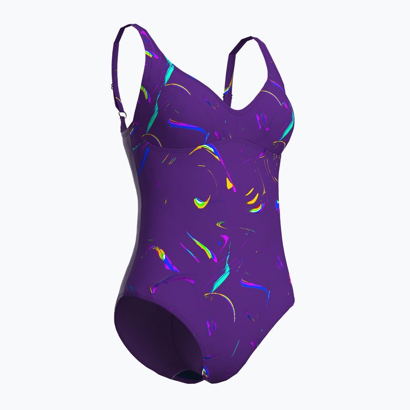 Dámské jednodílné plavky arena Abyss U Back multi plum/plum 3