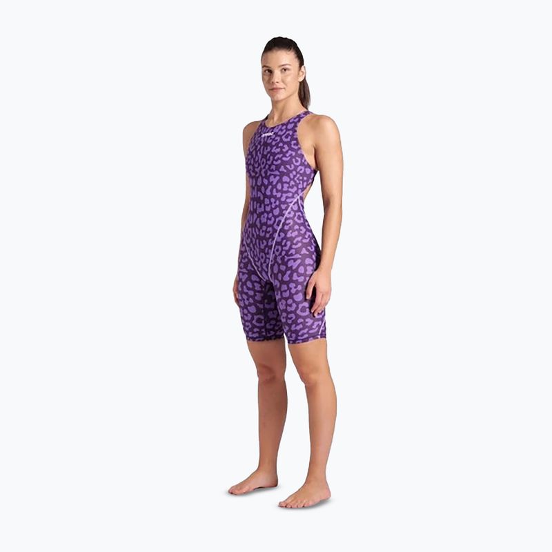 Dámské jednodílné plavky arena Powerskin ST Next LE Open Back leopard skin violet 2