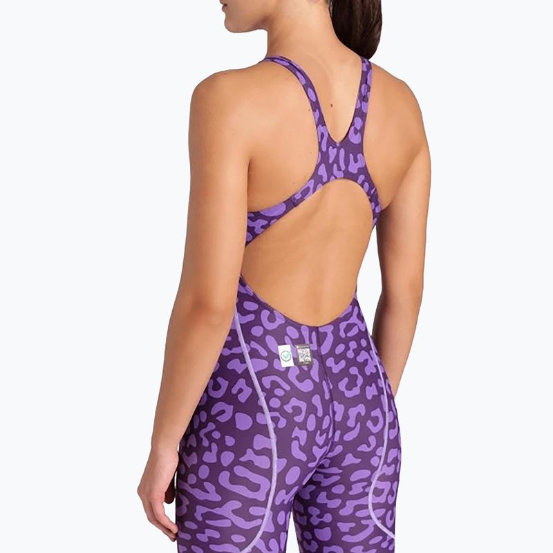Dámské jednodílné plavky arena Powerskin ST Next LE Open Back leopard skin violet 5
