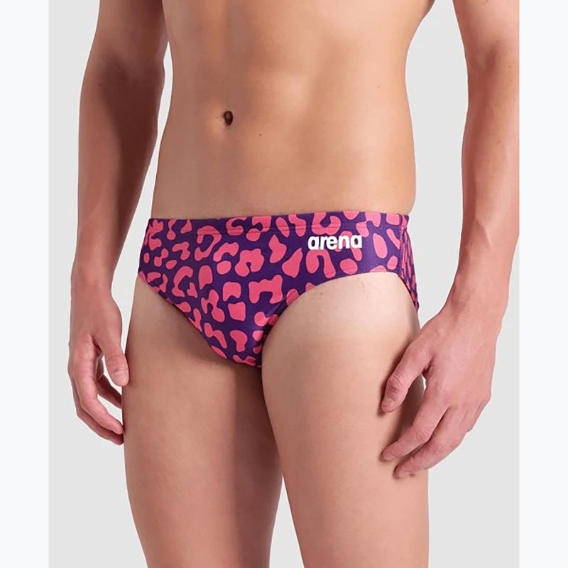 Pánské plavky Arena Printed Swim Briefs fuchsia multi 7