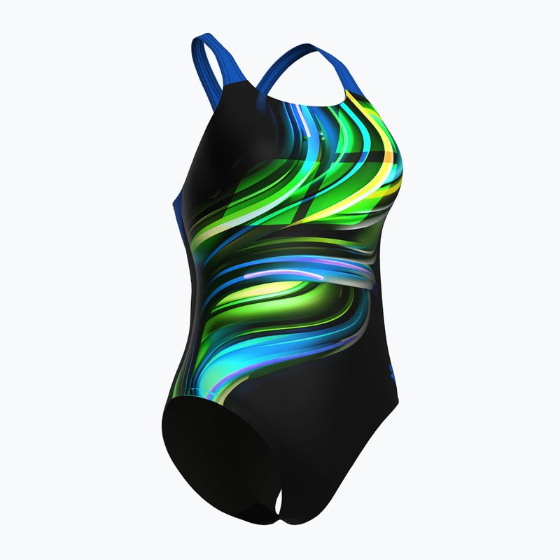Dámské jednodílné plavky Arena Bloom Swim Pro Back Lb multi black/black/blue china 3