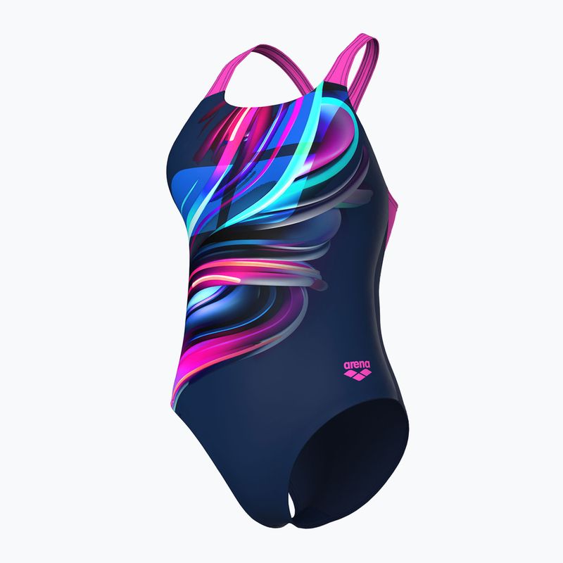 Dámské jednodílné plavky Arena Bloom Swim Pro Back Lb multi navy/navy/shocking pink 4