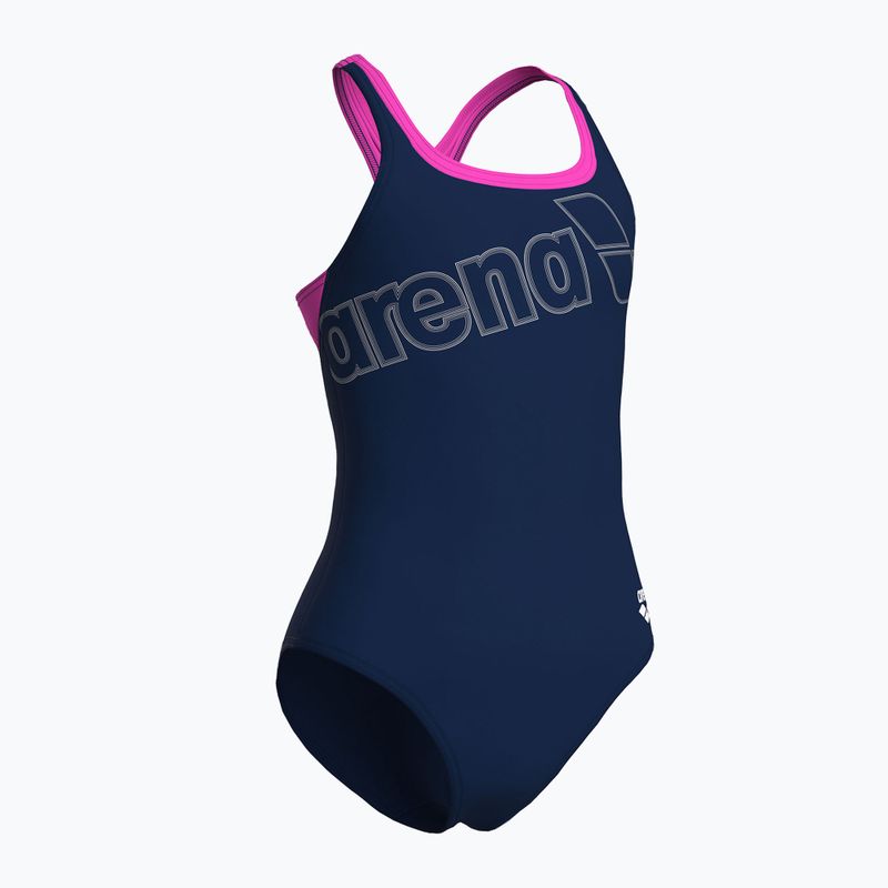 Dámské jednodílné plavky Arena Logo Swim Pro navy/shocking pink 3