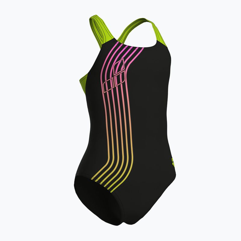Dětské jednodílné plavky Arena Sound Track Swim Pro Back black/artic lime 3