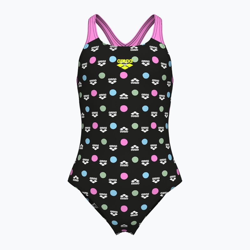 Dětské jednodílné plavky Arena Multiple Dot Swim Pro Back multi black/orchid