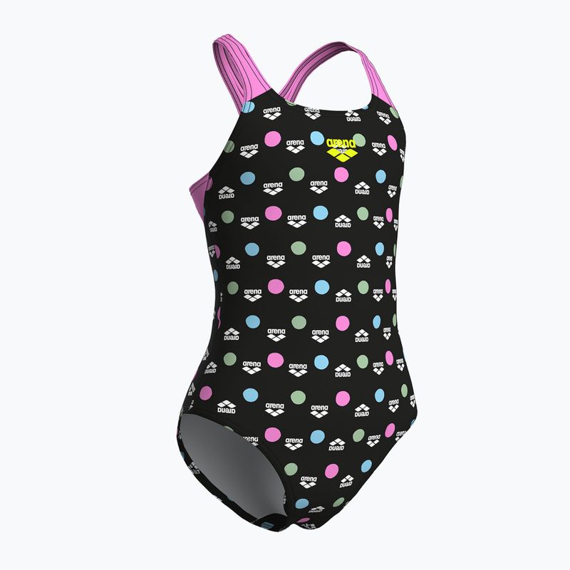 Dětské jednodílné plavky Arena Multiple Dot Swim Pro Back multi black/orchid 3