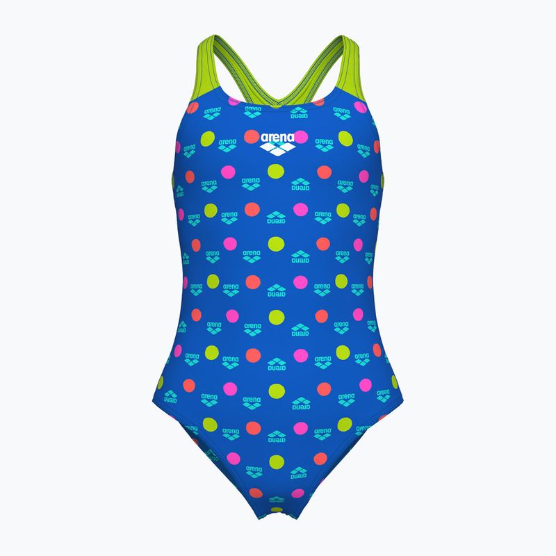 Dětské jednodílné plavky Arena Multiple Dot Swim Pro Back multi blue/artic lime