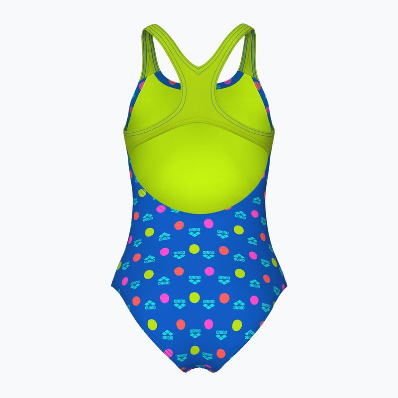 Dětské jednodílné plavky Arena Multiple Dot Swim Pro Back multi blue/artic lime 2