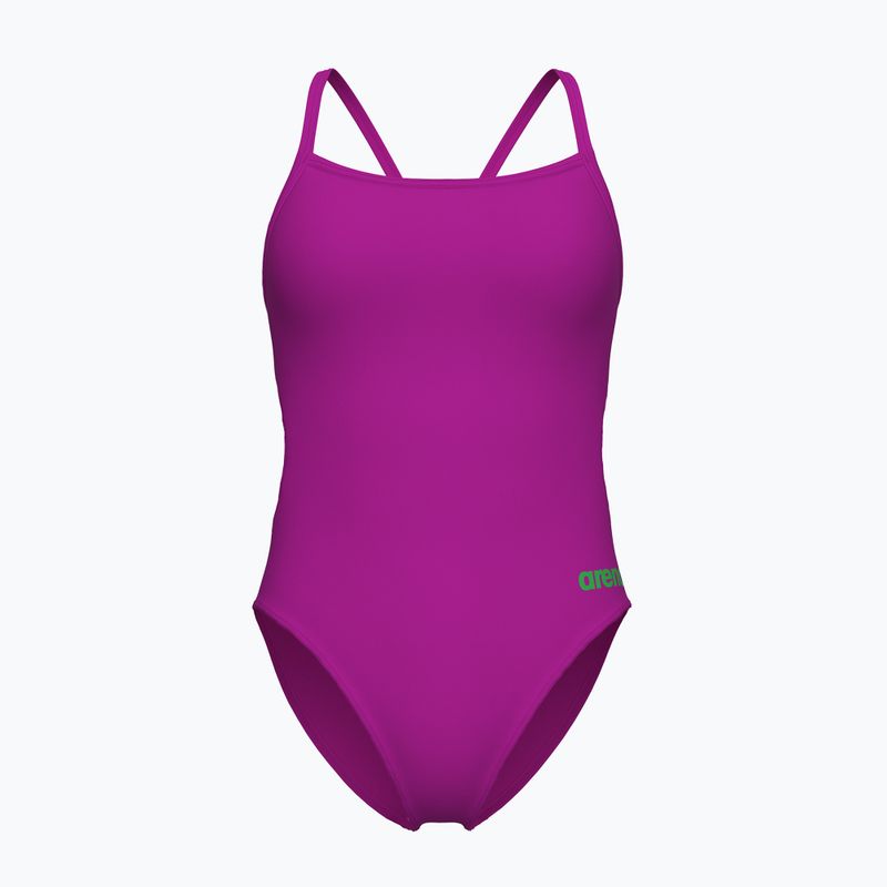 Dámské jednodílné plavky Arena Team Swimsuit Challenge Solid very fuchsia/team green