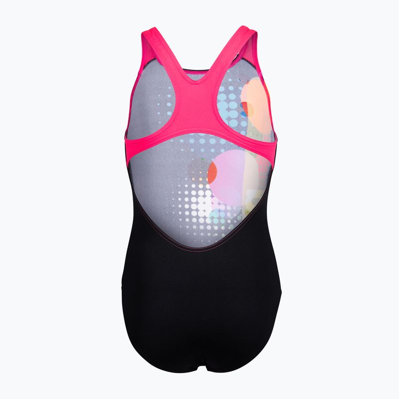Dětské jednodílné plavky arena Dots Swim Pro Back black multi/black/shocking pink 2