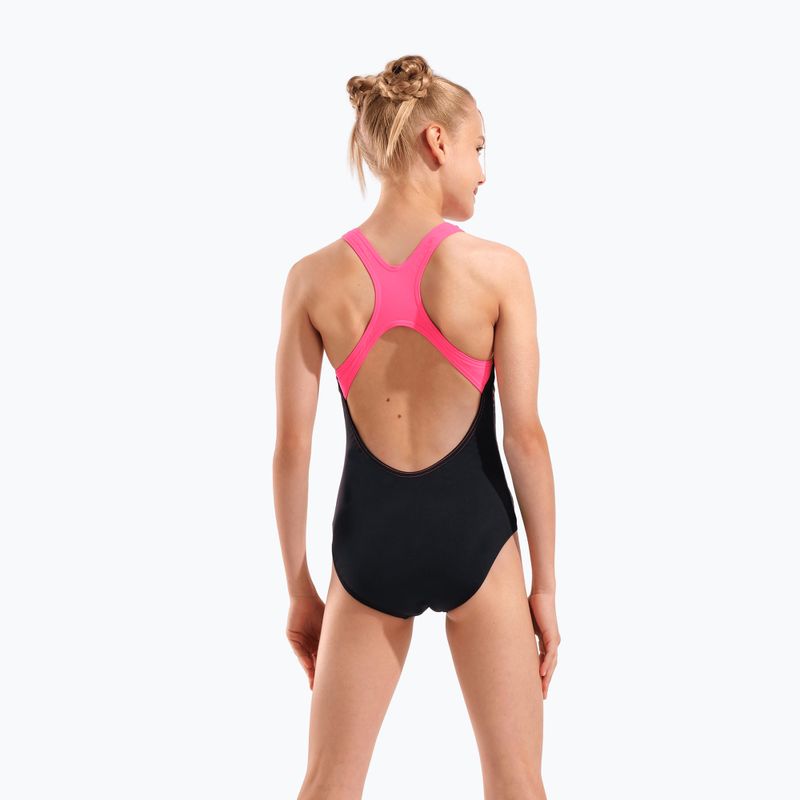 Dětské jednodílné plavky arena Dots Swim Pro Back black multi/black/shocking pink 7
