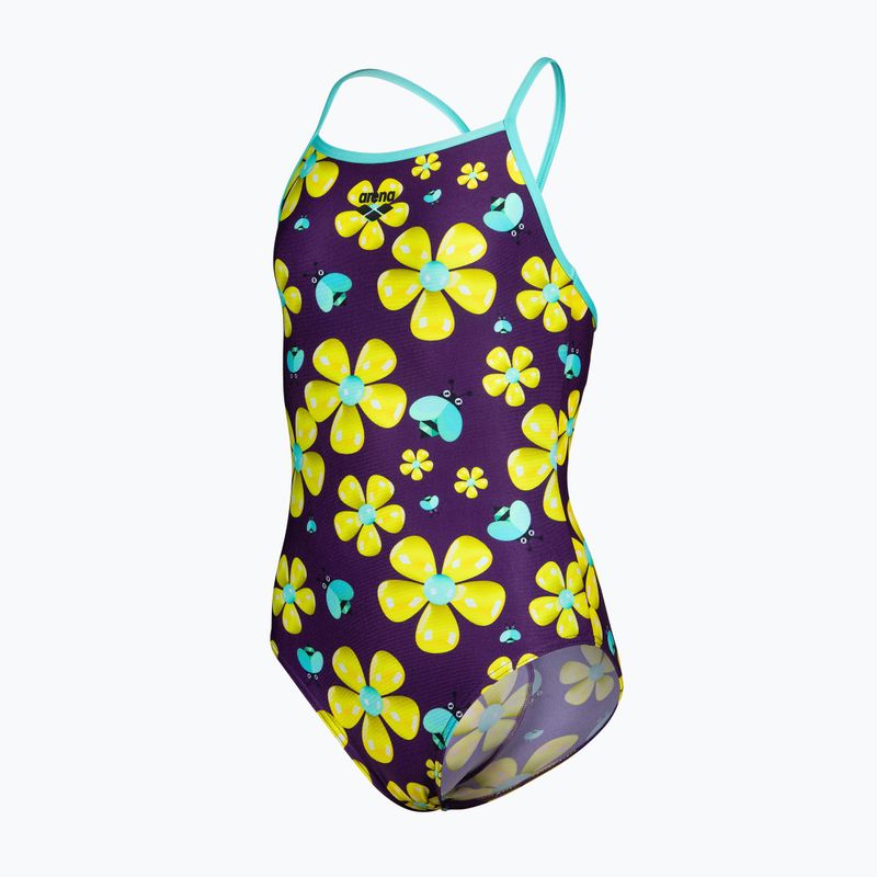 Dětské jednodílné plavky arena Spring Lightdrop Back plum multi/water 3