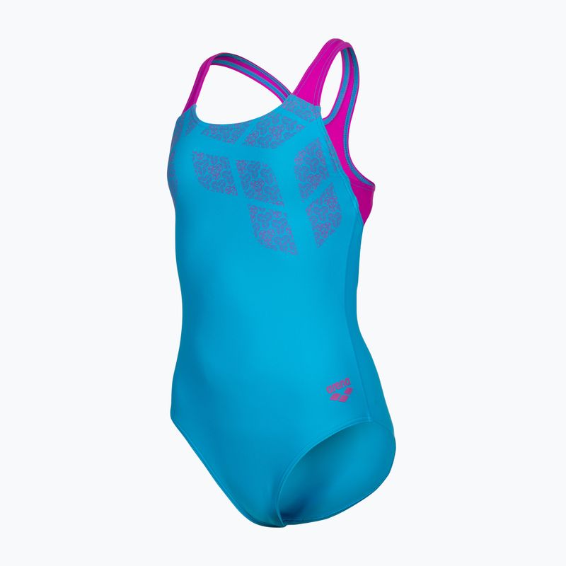 Dětské jednodílné plavky arena Kikko Swim Pro Back turquoise/very fuchsia 3