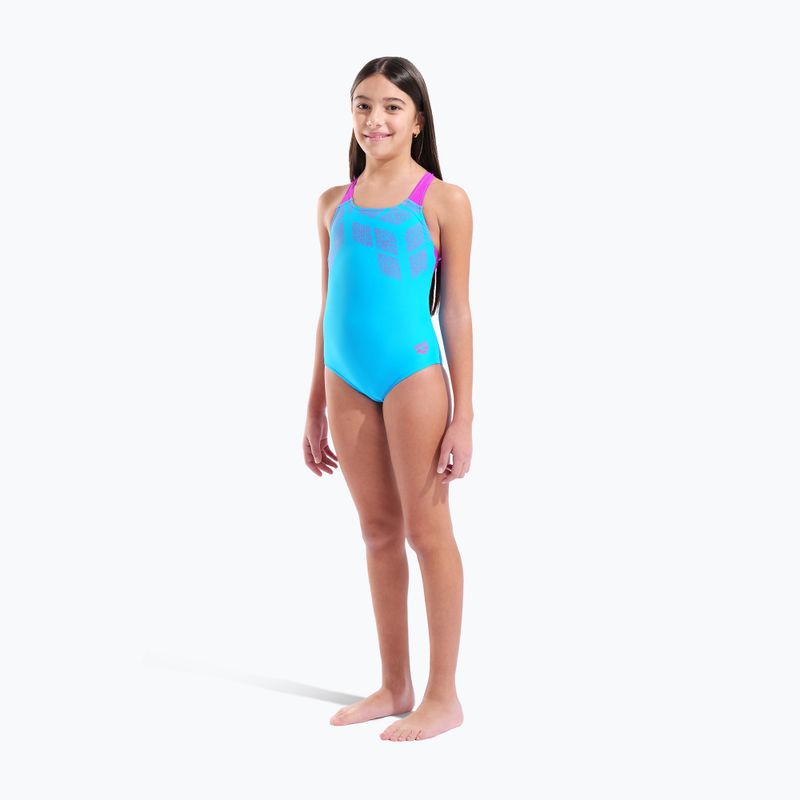 Dětské jednodílné plavky arena Kikko Swim Pro Back turquoise/very fuchsia 6