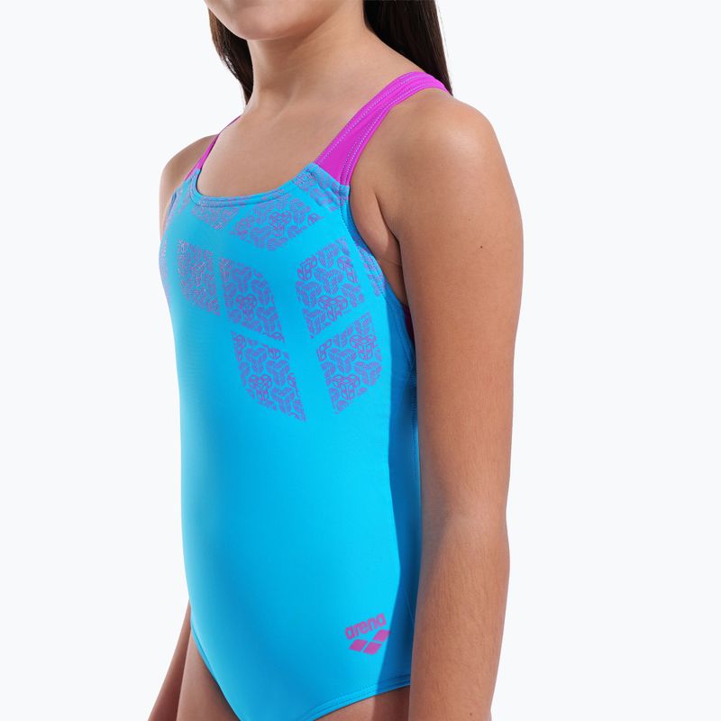 Dětské jednodílné plavky arena Kikko Swim Pro Back turquoise/very fuchsia 8