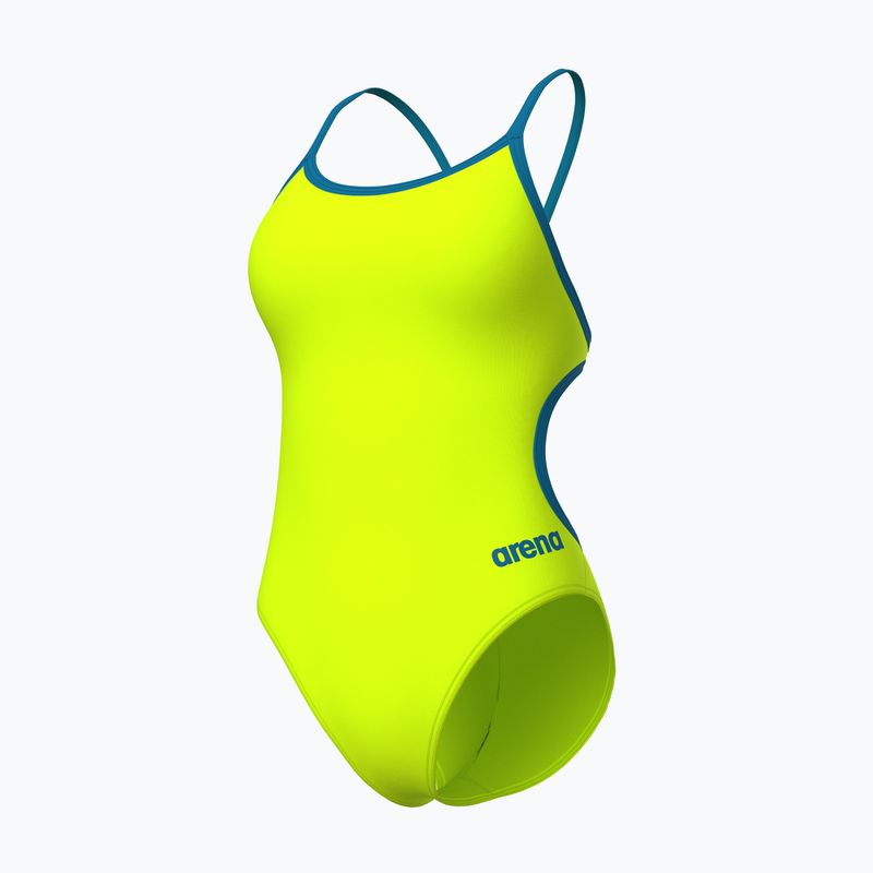 Dámské jednodílné plavky Arena Lace Back Solid artic lime/blue cosmo 3