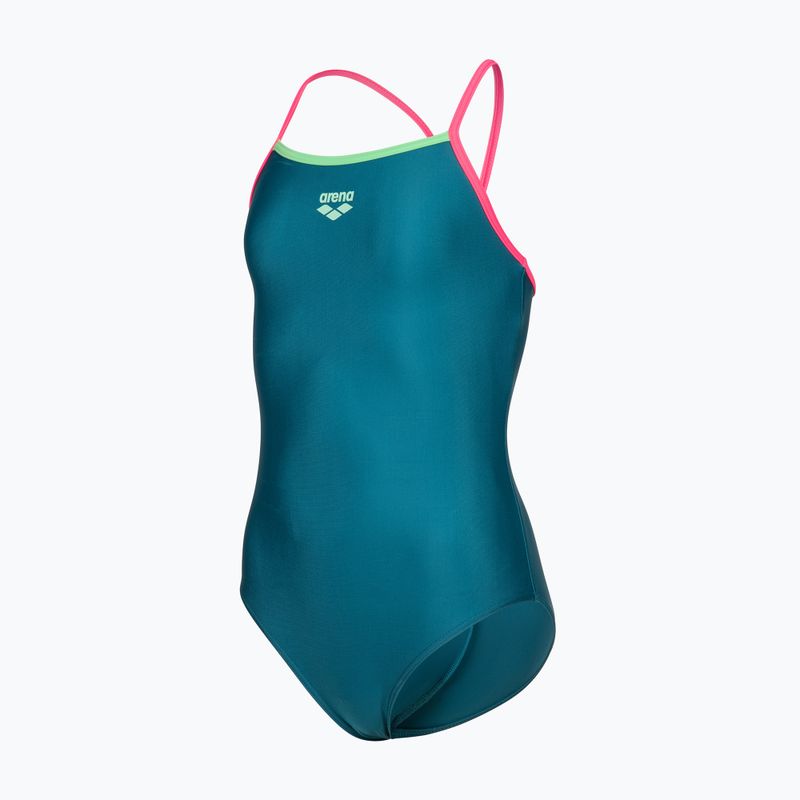 Dětské jednodílné plavky arena Light Drop Solid deep teel/shocking pink/verbena 3