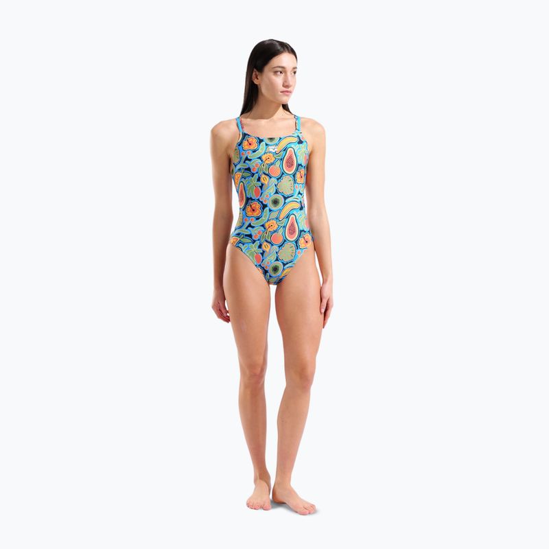 Dámské jednodílné plavky arena Fruits Lace Plus Back multi/turquoise / multi 2