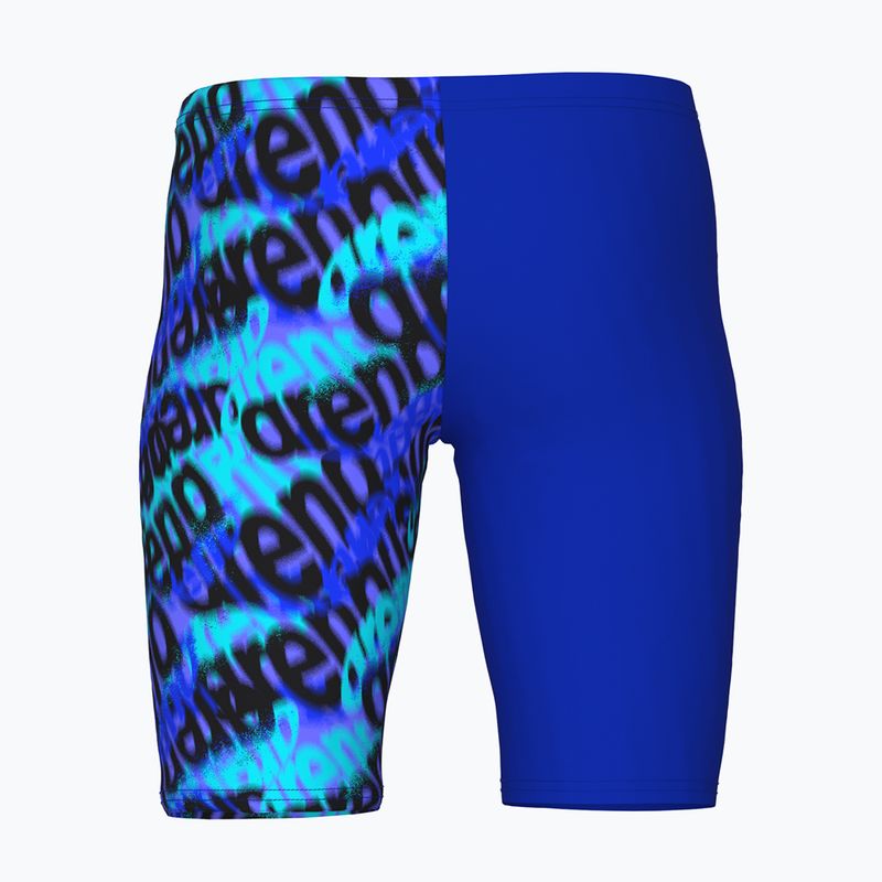 Dětské plavky jammer arena Crowded Swim Jammer neon blue/neon blue multi 2