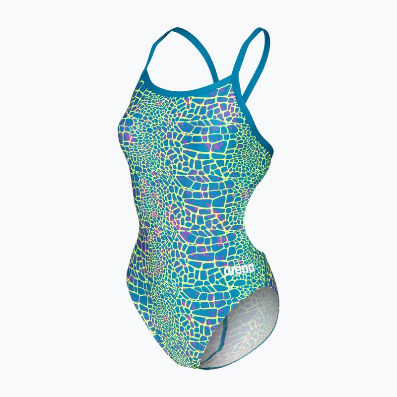 Dámské jednodílné plavky arena Snake Skin Challenge blue cosmo multi/blue cosmo 3