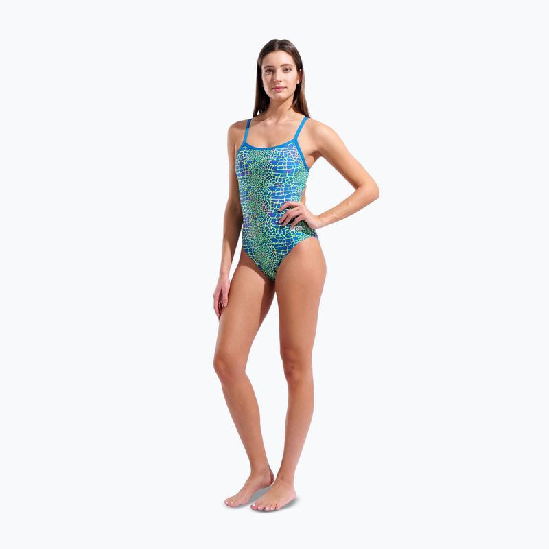 Dámské jednodílné plavky arena Snake Skin Challenge blue cosmo multi/blue cosmo 6