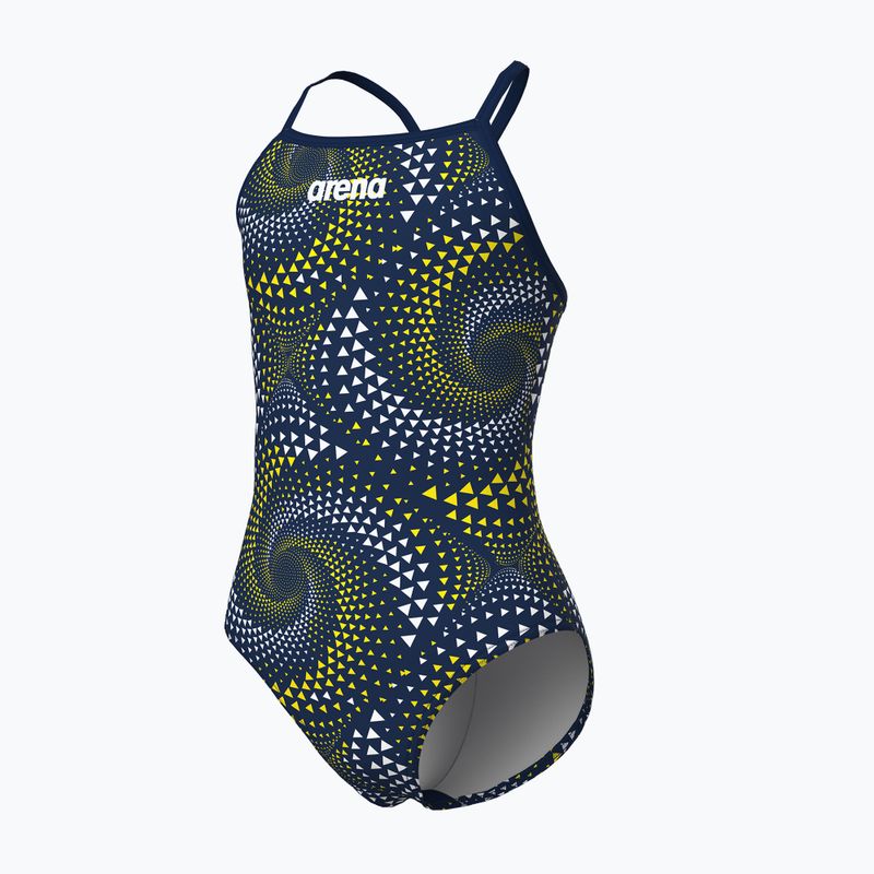 Dětské jednodílné plavky arena Fireflow Lightdrop Back navy/team navy yellow 3