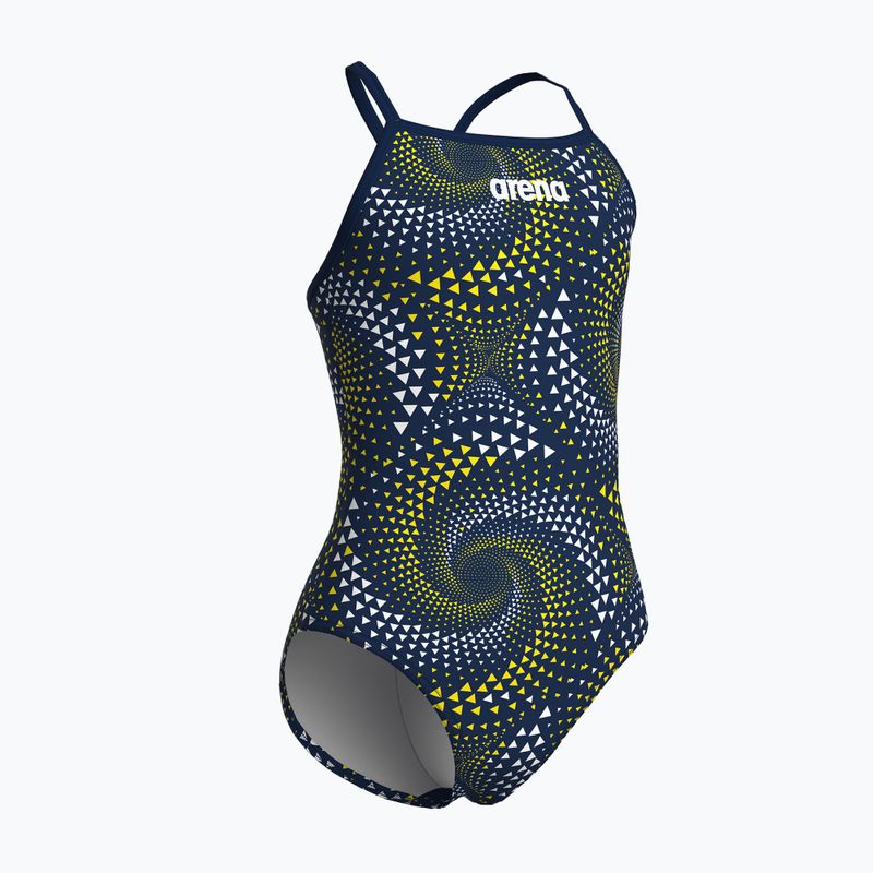 Dětské jednodílné plavky arena Fireflow Lightdrop Back navy/team navy yellow 4