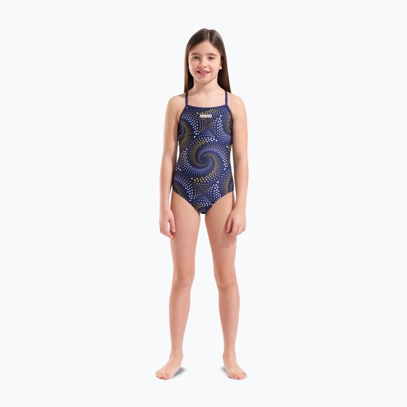 Dětské jednodílné plavky arena Fireflow Lightdrop Back navy/team navy yellow 6