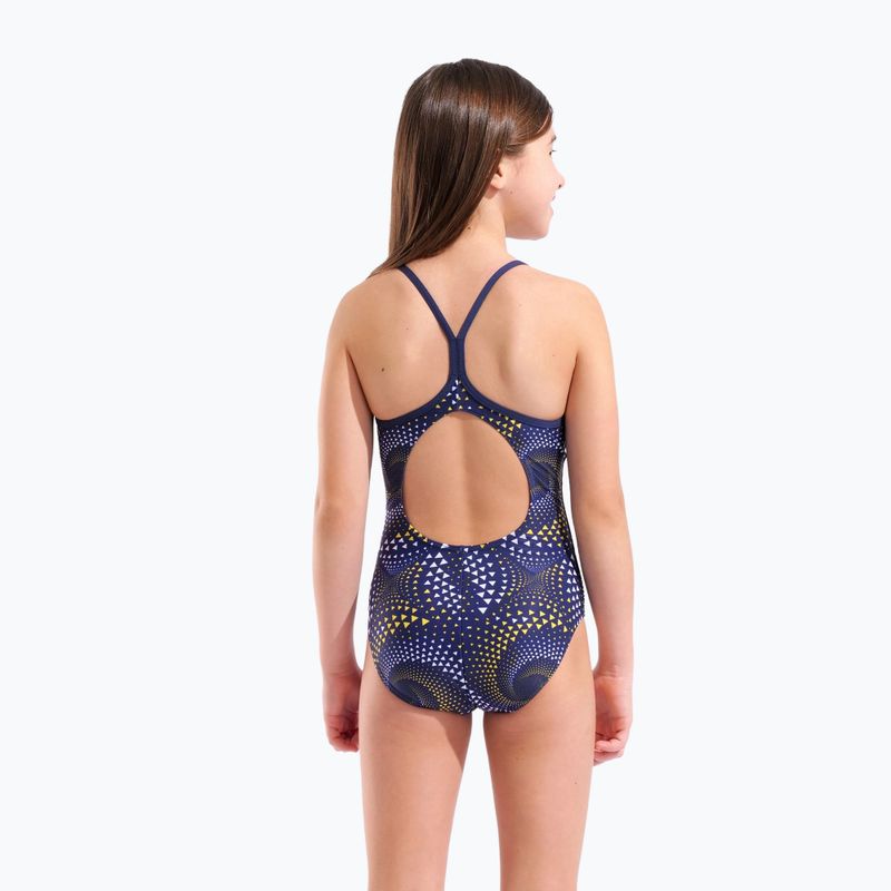 Dětské jednodílné plavky arena Fireflow Lightdrop Back navy/team navy yellow 7