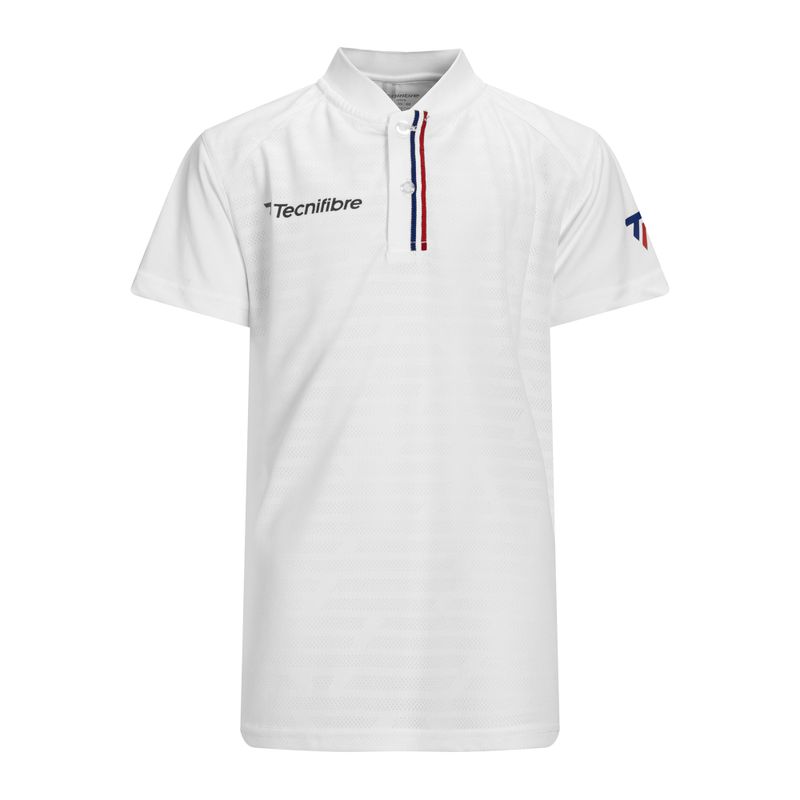 Dětské tenisové tričko Tecnifibre Polo white 22F3VE F3