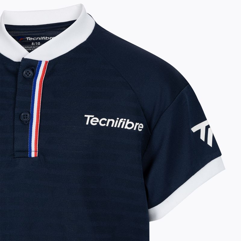 Dětské tenisové tričko Tecnifibre Polo modré 22F3PO F3 3