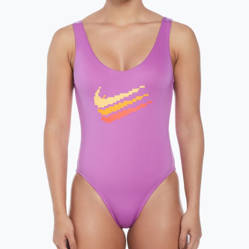 Dámské jednodílné plavky Nike Multi Logo U-Back fuchsia dream 4