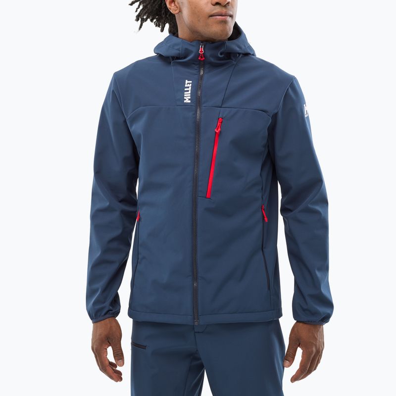 Pánská softshellová bunda Millet Seneca Shield Hoodie saphir