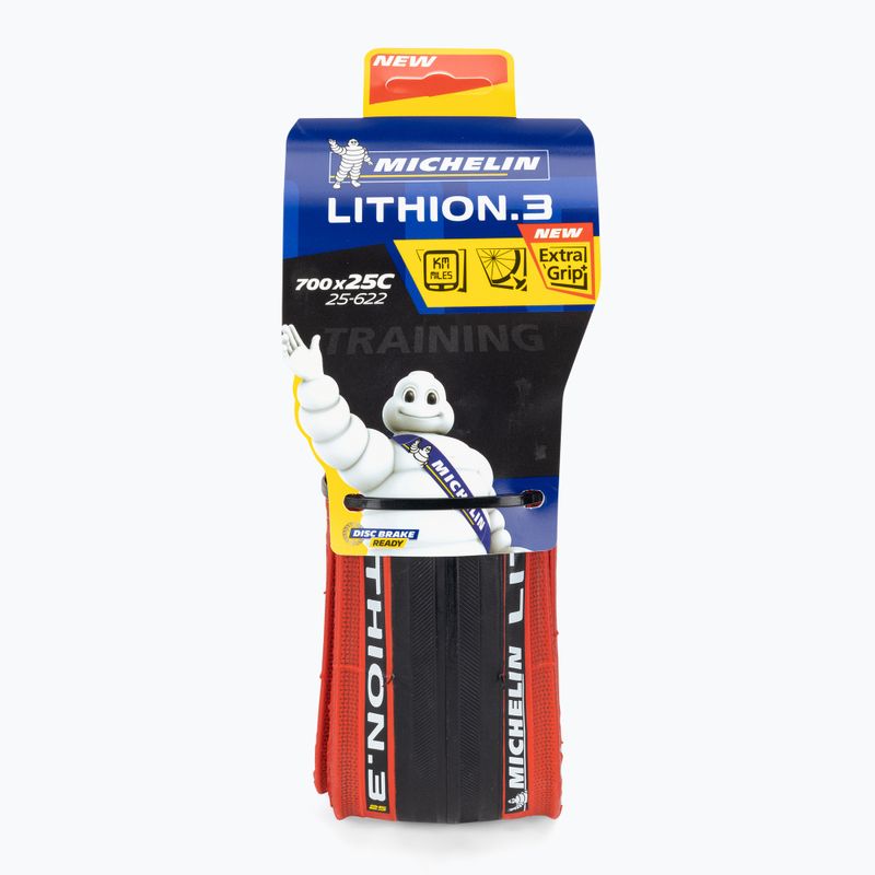 Cyklistické pláště Michelin Lithion3 Ts Kevlar Performance Line červená 432310 2