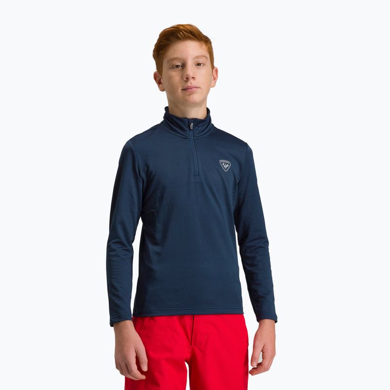 Rossignol Boy 1/2 Zip Warm Stretch dětská lyžařská mikina tmavě modrá