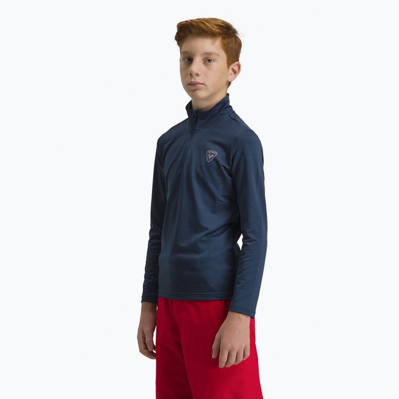 Rossignol Boy 1/2 Zip Warm Stretch dětská lyžařská mikina tmavě modrá 3