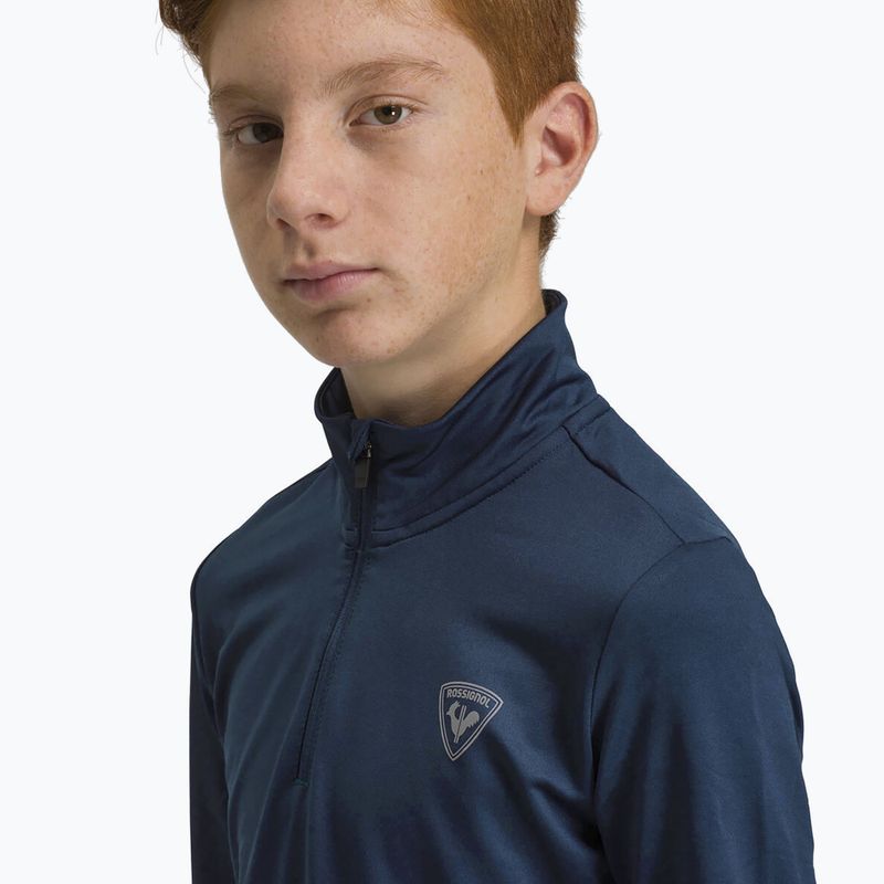 Rossignol Boy 1/2 Zip Warm Stretch dětská lyžařská mikina tmavě modrá 5