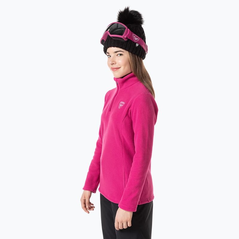 Rossignol Girl Fleece orchid pink dětská lyžařská mikina 3