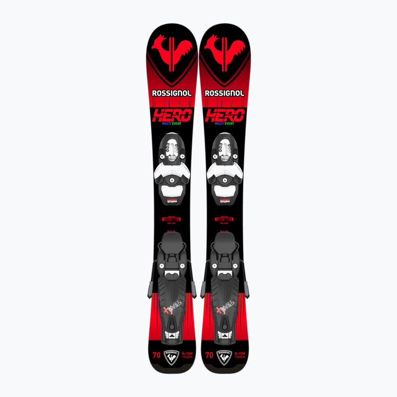 Dětské sjezdové lyže Rossignol Hero Pro + Team 4 GW Black Bulk red 10